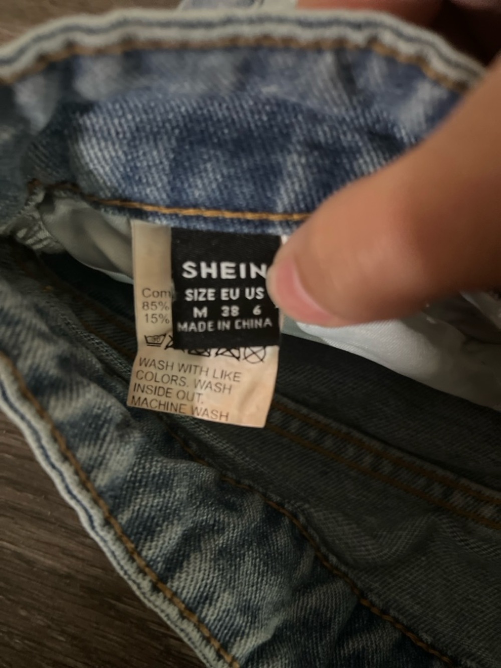 SHEIN Distressed High Waist Shorts - Picture 3 of 3